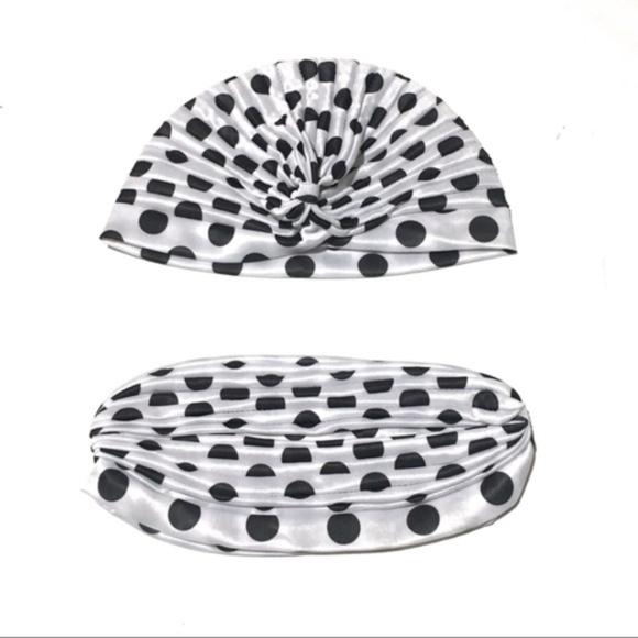 Fashion polka dot pin-up boho chic gypsy wrap hat - Picture 4 of 8